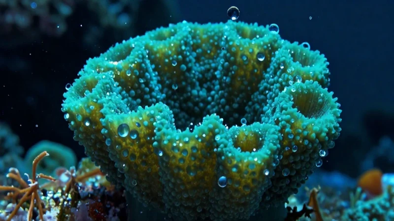 10 Animales Invertebrados: Características Esenciales 4 Es una pintura digital realista de una esponja vibrante