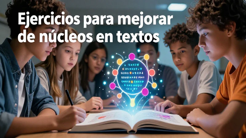 Ilustración educativa de blog sobre núcleos sintácticos
