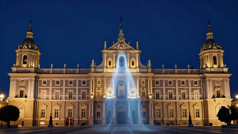 Fantasma etéreo en un palacio colonial majestuoso