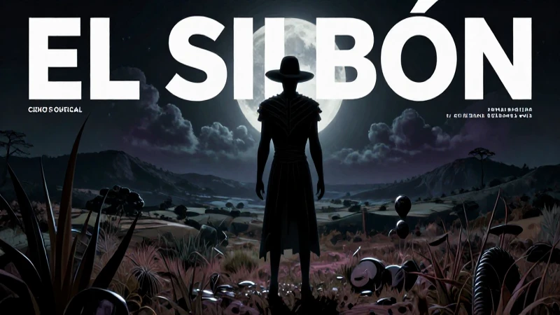 Silbón espectral en paisaje mexicano oscuro