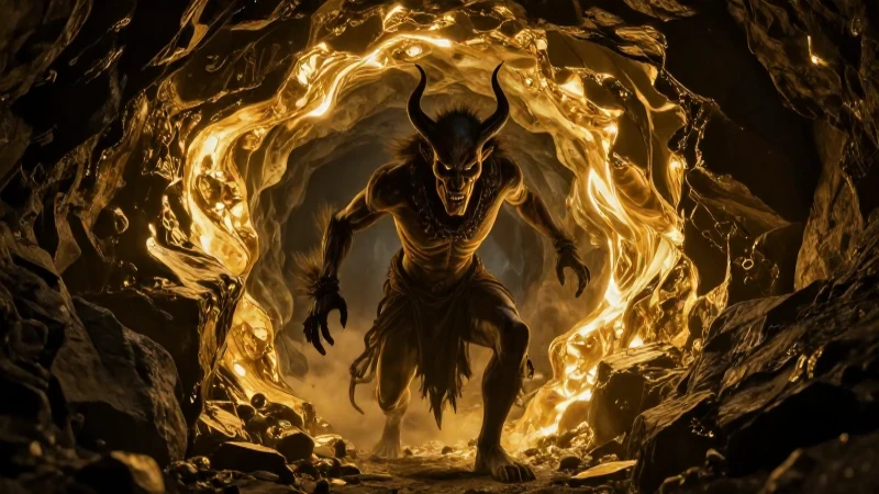 Demon de mina con oro en Zacatecas
