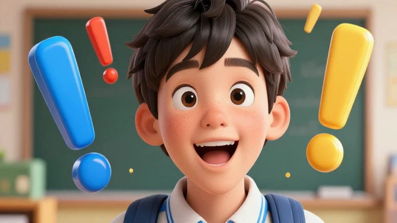 Oraciones con signos de exclamación: ¡expresa tus emociones! 5 Estudiante entusiasta con estilo vibrante y dinámico