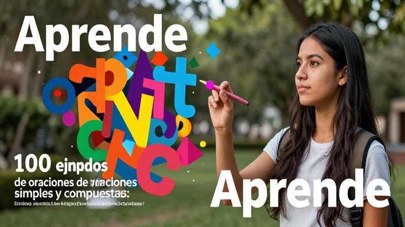 100 ejemplos de oraciones simples y compuestas: Aprende 6 Ilustración educativa sobre estructuras de oraciones