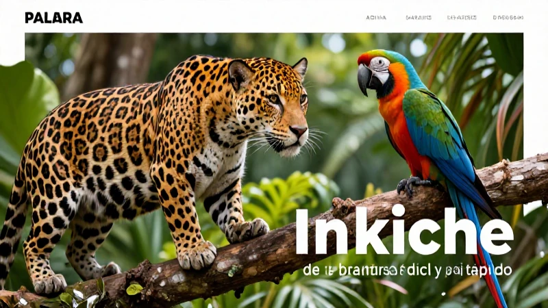 Jaguar y guacamaya en ilustración vibrante