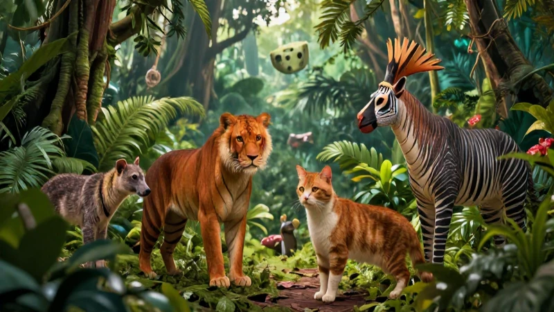 Ilustración vibrante de la naturaleza k’iche