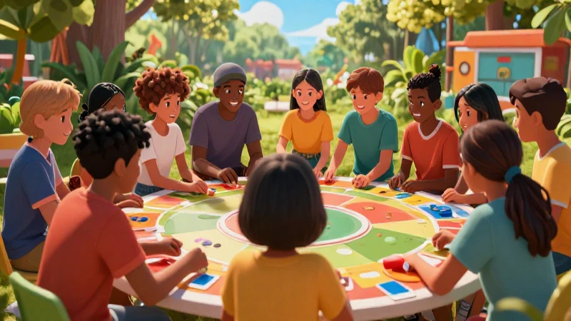Estudiantes participando en juego cooperativo inclusivo
