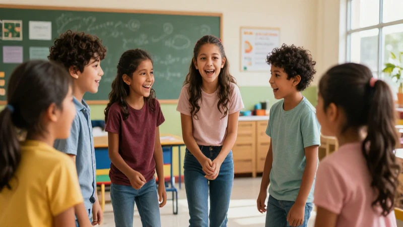 Niños felices juegan en una vibrante aula mexicana