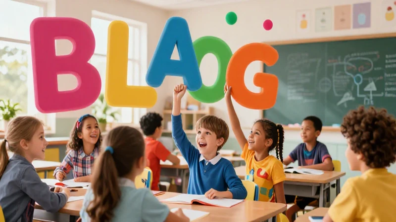 100 Palabras con I y O para 1º Medio: Aprende Jugando 5 Aula educativa vibrante con letras abstractas flotantes