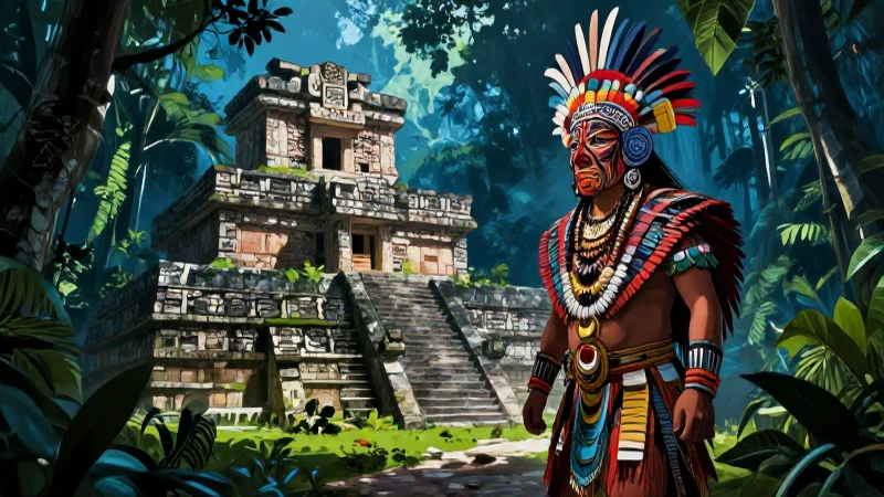 Misterio maya en selva, alta calidad visual