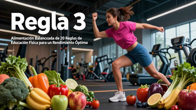 20 Reglas de Educación Física para un Rendimiento Óptimo 5 Estudiante atlético con comida colorida para el rendimiento óptimo