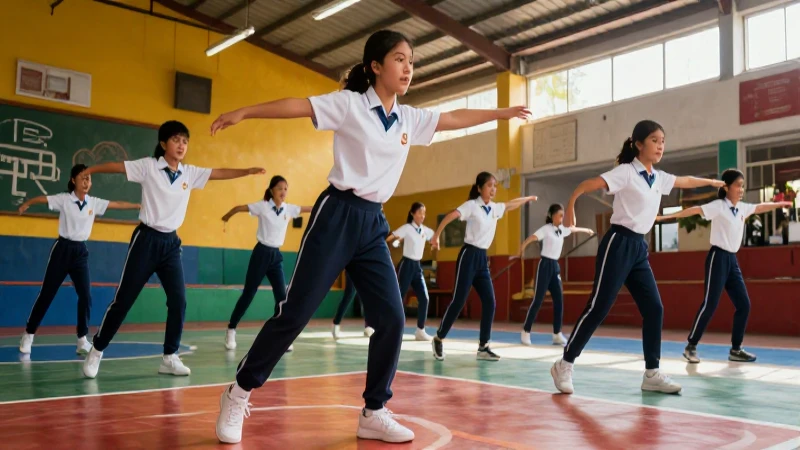 20 Reglas de Educación Física para un Rendimiento Óptimo 10 Ilustración dinámica de estudiante en escuela mexicana