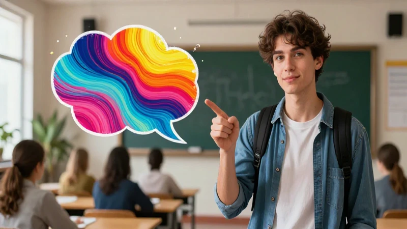 Estudiante confiado en entorno educativo moderno