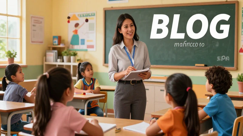 Docente guía aprendizaje en aula moderna