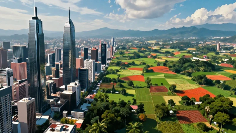 Ciudad futurista y México vibrante en contraste