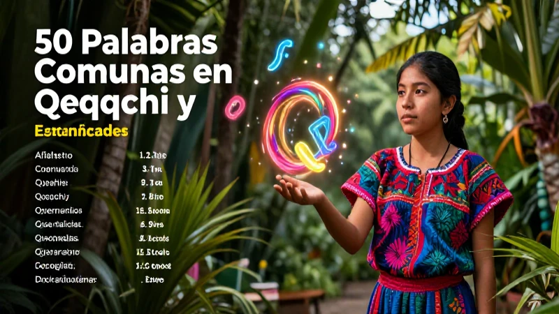 50 Palabras en Q'eqchi y Español: Alfabeto y Vocales 5 Aprende 50 palabras comunes Qeqchi y español