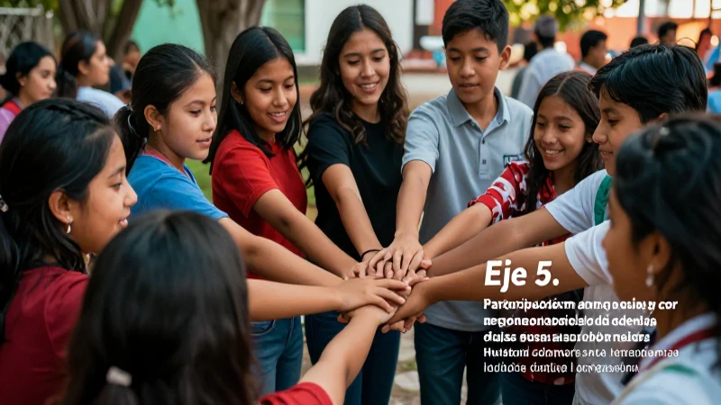 6 ejes de la nueva escuela mexicana: Transforma la educación 5 Estudiantes mexicanos colaboran en comunidad