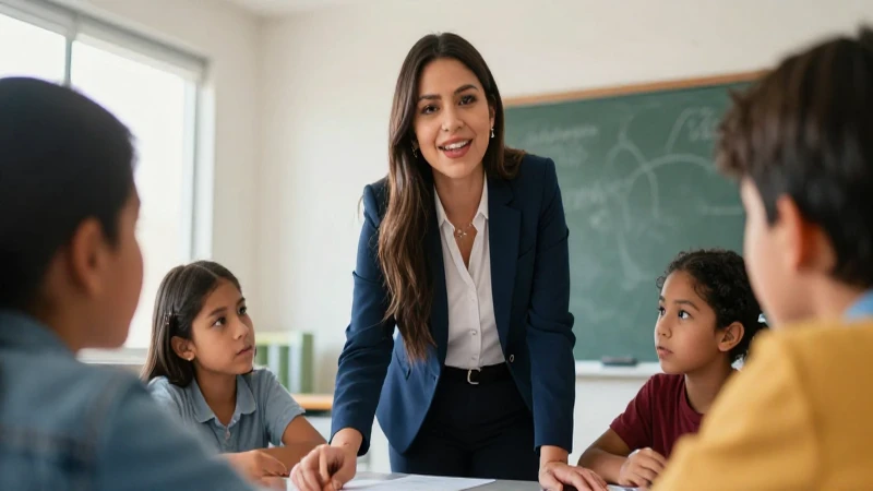 6 ejes de la nueva escuela mexicana: Transforma la educación 4 Maestra mexicana profesional enseñando a estudiantes