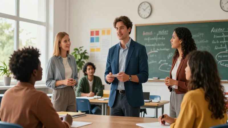 6 ejes de la nueva escuela mexicana: Transforma la educación 6 Profesores diversos colaborando en entorno moderno
