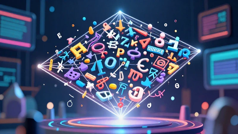 Símbolos matemáticos complejos, ilustrados en 3D