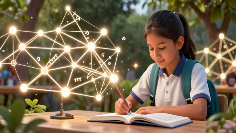 Estudiante aprende con redes de conocimiento vibrantes