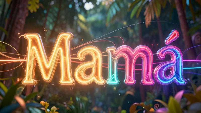 Palabras que rimen con mamá: 20 opciones creativas 10 Ilustración educativa vibrante y dinámica de Mamá