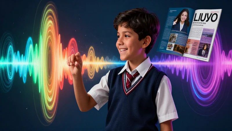 Palabras que rimen con mamá: 20 opciones creativas 13 Estudiante feliz interactúa con ondas sonoras vibrantes