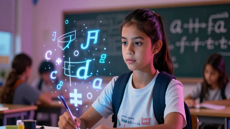 Estudiante hispano con símbolos lingüísticos y luz dramática