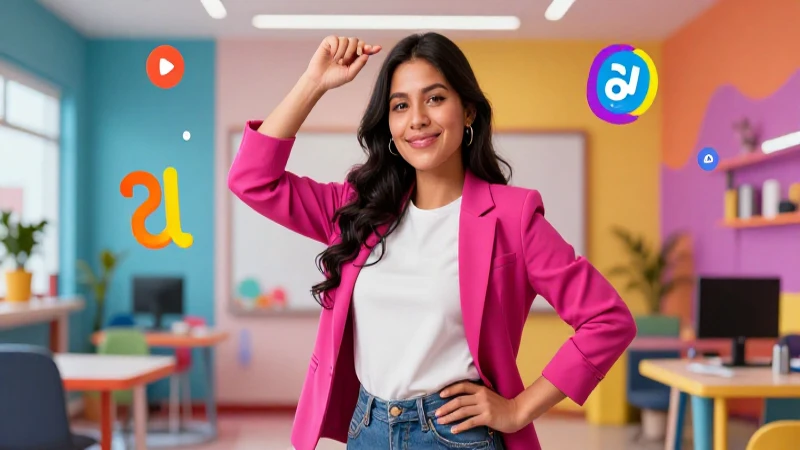 Maestra mexicana dinámica, ilustración premium y vibrante