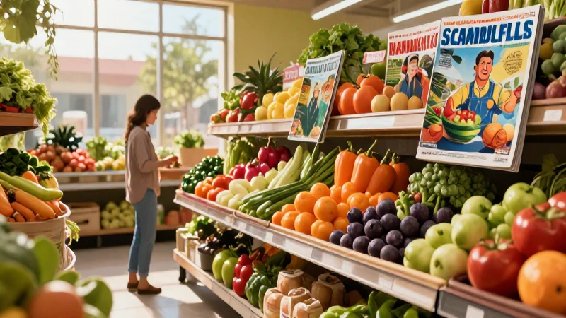 Exhibición vibrante de productos frescos mexicanos