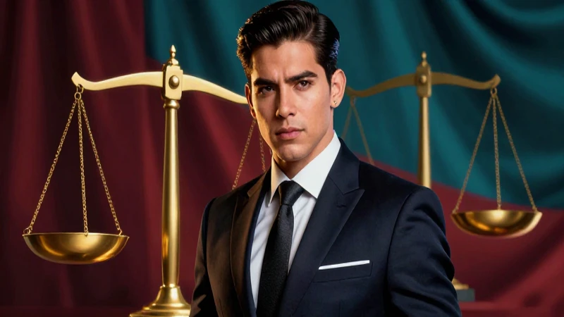 Abogado mexicano serio con toques de justicia