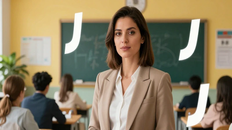 Maestra en vibrante clase moderna, estilo editorial