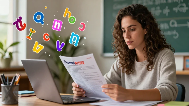 Joven maestra enseña gramática con estilo vibrante