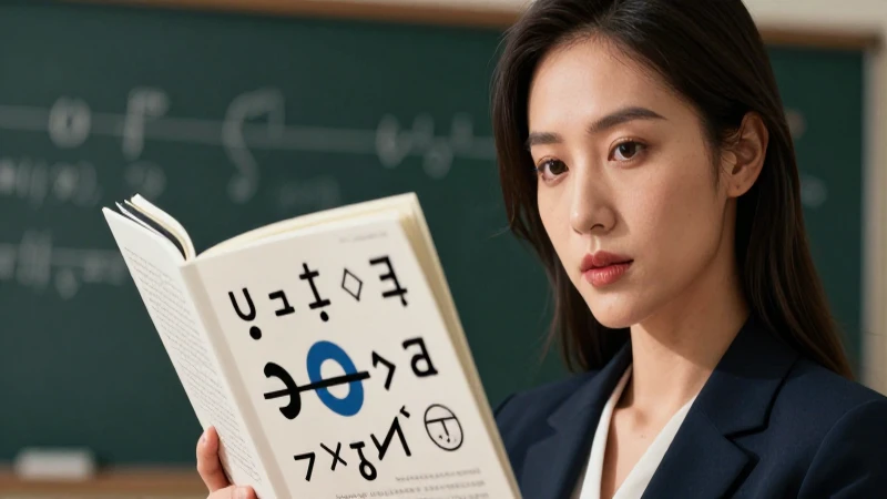 Profesora atractiva, retrato dinámico, estilo revista educativa
