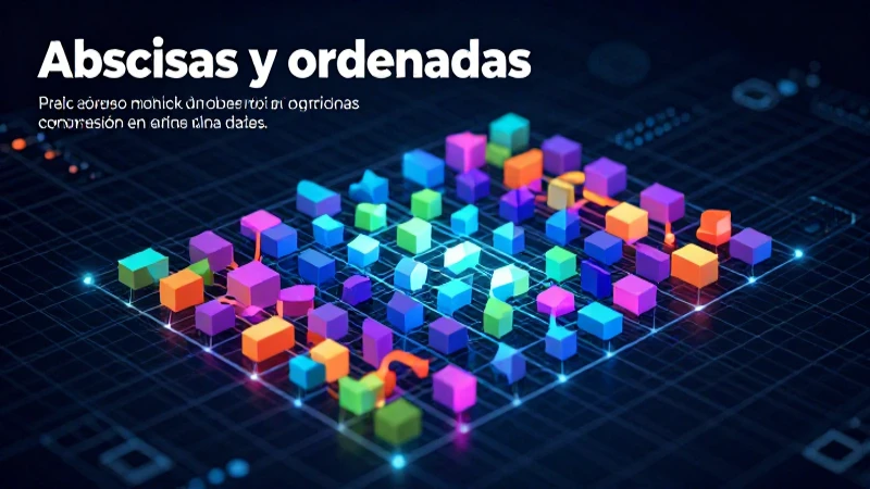 Ilustración 3D educativa de coordenadas