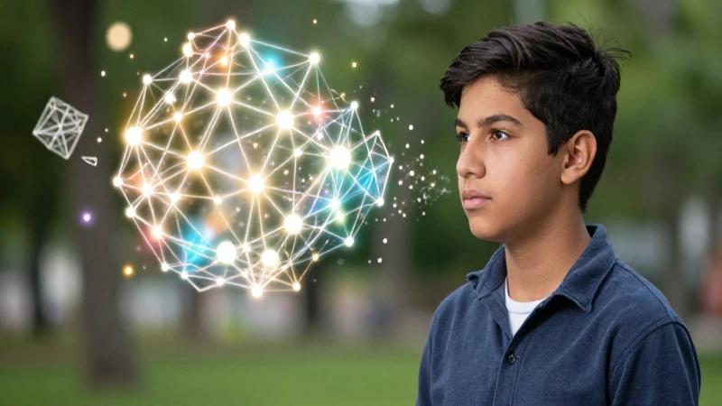 Abstracciones: 15 Ejemplos que Transforman tu Perspectiva 3 Estudiante visualiza redes neuronales abstractas brillantes