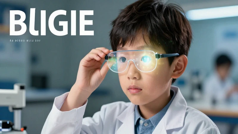 Joven científico con lentes mágicos y brillantes