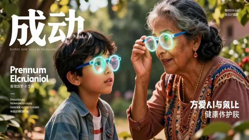 Niño y abuela miran lentes mágicos