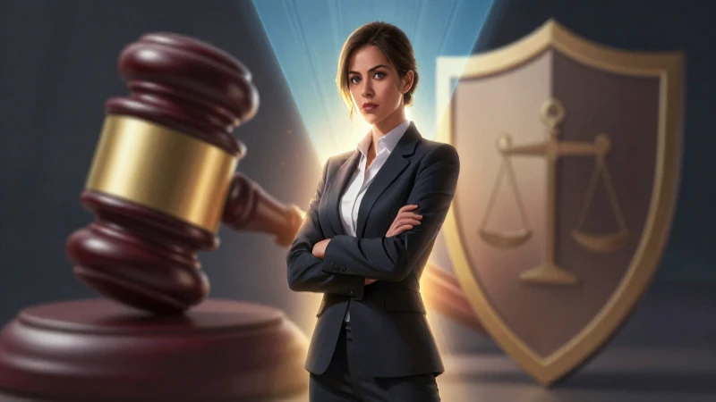 Mujer profesional y decidida sostiene la justicia