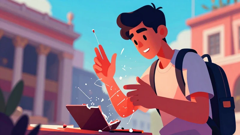 Ilustración educativa dinámica, estilo mexicano académico