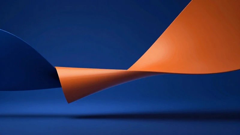 Ilustración profesional dinámica en azul y naranja