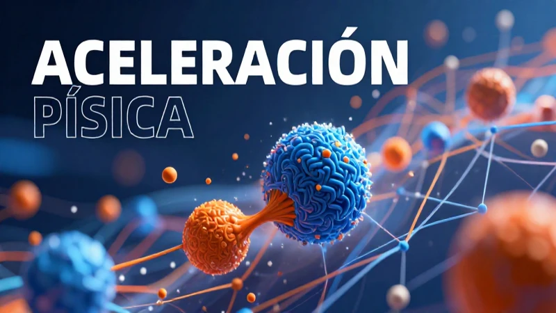 Aceleración física: definición, tipos y usos en la ciencia 3 Ilustración futurista sobre aceleración física