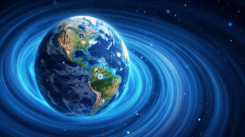 Aceleración física: definición, tipos y usos en la ciencia 4 Tierra dinámica con un vórtice azul poderoso