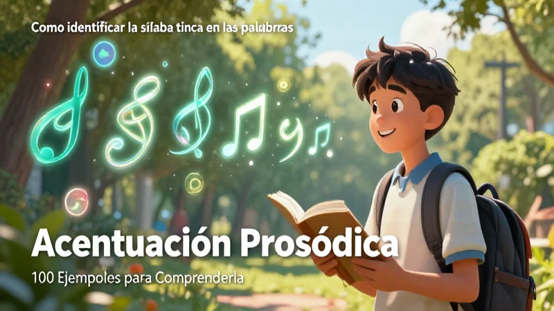 Acentuación Prosódica: 100 Ejemplos para Comprenderla 5 Ilustración educativa moderna sobre sílabas tónicas
