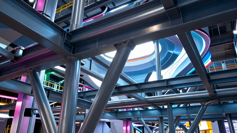 Estructura de acero futurista y elegante