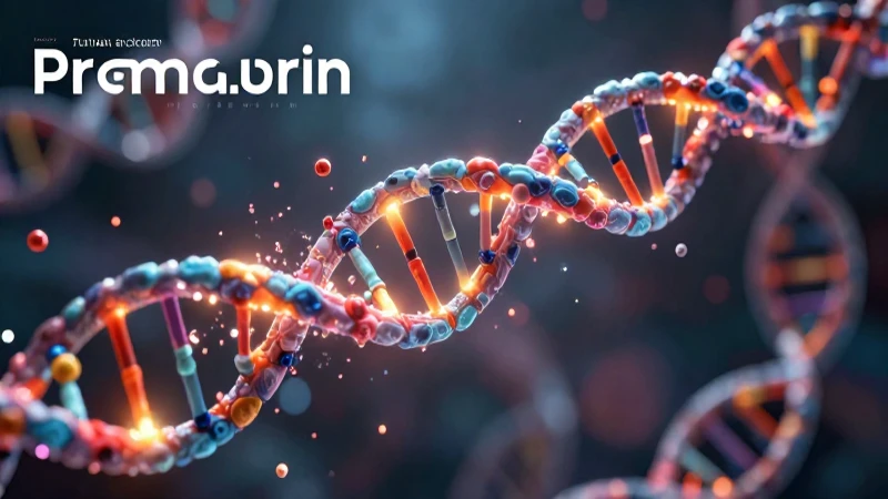 Ácido Nucleico: Concepto, Tipos, Estructura y Funciones 5 Hélice de ADN brillante con información dinámica