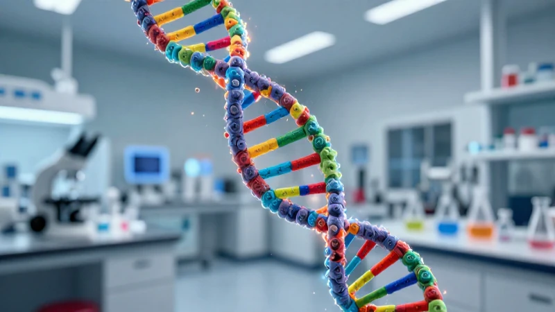Ácido Nucleico: Concepto, Tipos, Estructura y Funciones 8 Doble hélice de ADN vibrante en laboratorio