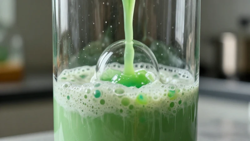 Macro de espuma verde en cristal moderno