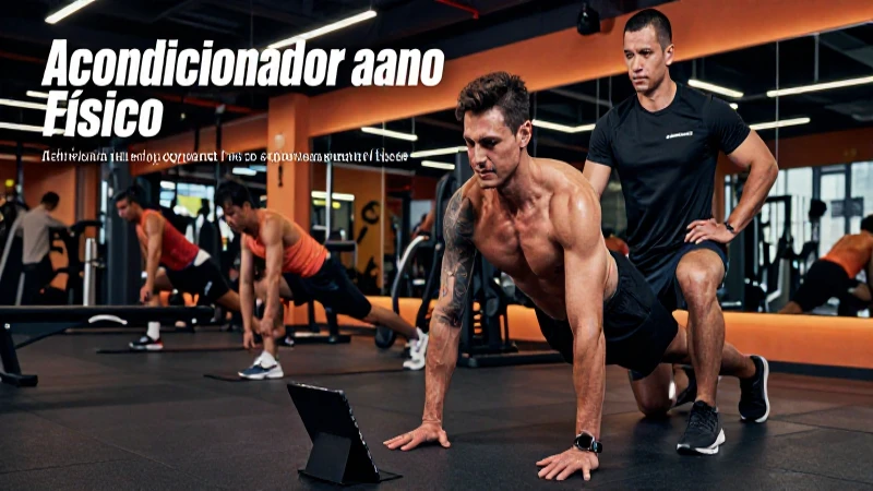 Entrenador de fitness profesional organiza programa de ejercicios