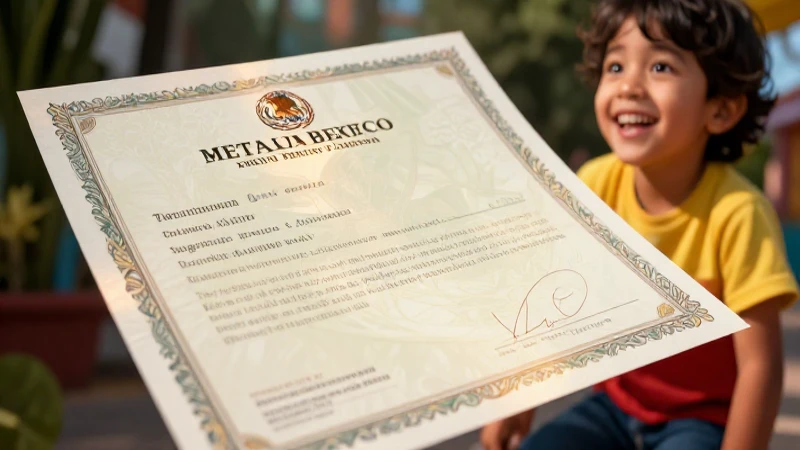 Certificado mexicano: símbolo de esperanza infantil