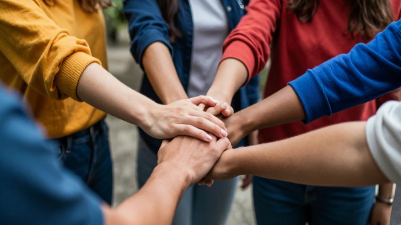 Manos diversas conectan, mostrando sensibilidad cultural